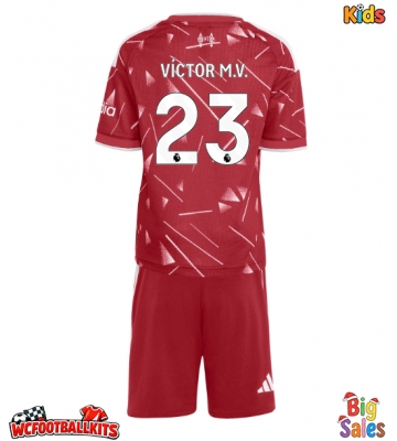Liverpool Victor Munoz #23 Replica Home Stadium Kit for Kids 2026-27 Short Sleeve (+ pants)
